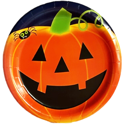 **Pumpkin Face Dinner Plates - 8 PK